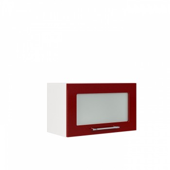 Бруклин ШВГС 600 Шкаф верхний горизонтальный со стеклом (Бетон белый/корпус Белый) в Норильске - norilsk.mebel54.com | фото