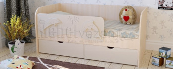 Друзья Кровать детская 2 ящика 1.6 Ваниль глянец в Норильске - norilsk.mebel54.com | фото