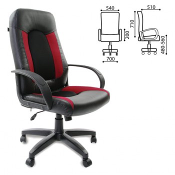 Кресло офисное BRABIX Strike EX-525 (черно-красный) в Норильске - norilsk.mebel54.com | фото