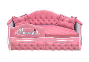 Кровать 160 серии Иллюзия 2 ящика 36 Розовый (мягкий бортик/подушки) в Норильске - norilsk.mebel54.com | фото