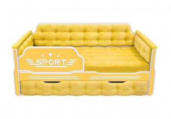 Кровать 190 серии Спорт 1 ящик 74 Жёлтый (мягкие боковые накладки) в Норильске - norilsk.mebel54.com | фото