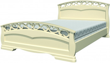 Кровать Грация-1 из массива сосны 1600*2000 Слоновая кость в Норильске - norilsk.mebel54.com | фото