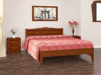 Кровать Карина-7 из массива сосны 1200*2000 Орех в Норильске - norilsk.mebel54.com | фото