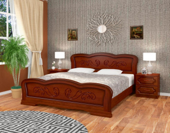 Кровать Карина-8 из массива сосны 1600*2000 Орех в Норильске - norilsk.mebel54.com | фото