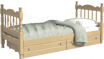 Кровать одинарная Аленка из массива сосны 800*1890 Сосна в Норильске - norilsk.mebel54.com | фото