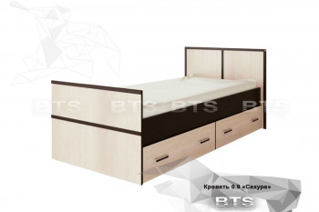 Кровать Сакура с настилом и ящиками 0,9 (Венге/Лоредо) в Норильске - norilsk.mebel54.com | фото