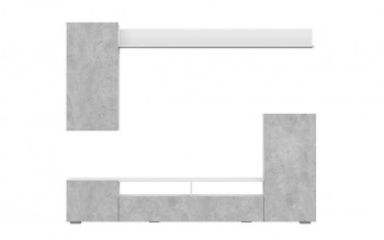 Мебель для гостиной МГС 4 (Белый/Цемент светлый) в Норильске - norilsk.mebel54.com | фото