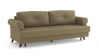 Оливер / диван - кровать 3-х местн. (еврокнижка) (велюр велутто коричневый 23 в Норильске - norilsk.mebel54.com | фото