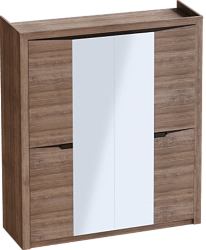 Шкаф четырехдверный Соренто с комплектом полок (3 шт)Дуб стирлинг/Кофе структурный матовый в Норильске - norilsk.mebel54.com | фото