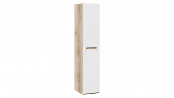 Шкаф для белья с 1-ой дверью «Фьюжн» Дуб Делано/Белый глянец в Норильске - norilsk.mebel54.com | фото