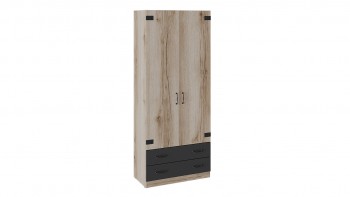 Шкаф для одежды комбинированный «Окланд» (Фон Черный/Дуб Делано) в Норильске - norilsk.mebel54.com | фото