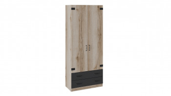 Шкаф для одежды комбинированный «Окланд» (Фон Черный/Дуб Делано) Распродажа в Норильске - norilsk.mebel54.com | фото