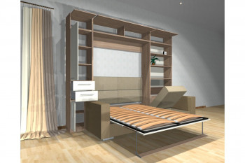 Шкаф-кровать с диваном Каролина в Норильске - norilsk.mebel54.com | фото