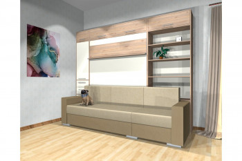 Шкаф-кровать с диваном Каролина в Норильске - norilsk.mebel54.com | фото