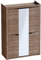 Шкаф трехдверный Соренто Дуб стирлинг/Кофе структурный матовый в Норильске - norilsk.mebel54.com | фото