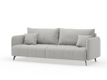Валериан диван трёхместный прямой Светло-серый, ткань RICO FLEX 108 в Норильске - norilsk.mebel54.com | фото